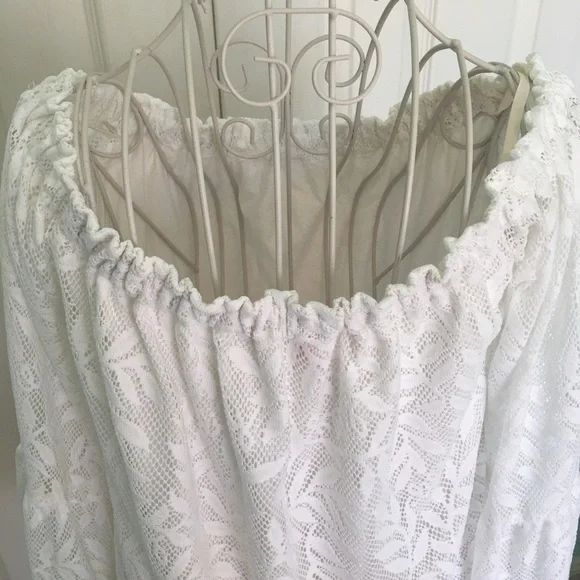 Lilly Pulitzer Nevie Off the Shoulder Resort White Lace Dress XS - Picture 7 of 13